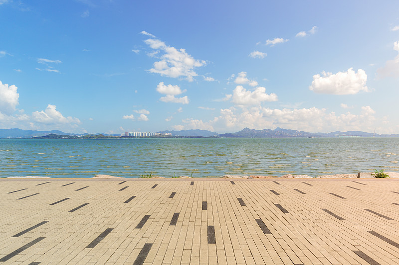 深圳,公园,海湾,天空,留白,水平画幅,无人,水平线,户外,云景