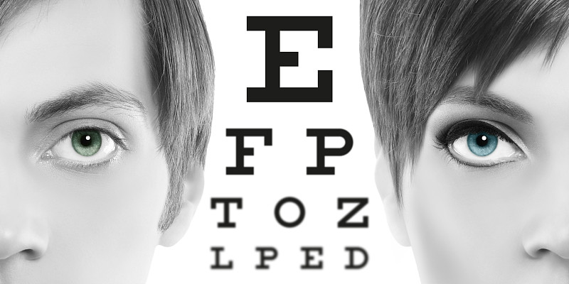 视力,视力测验,概念,特写,图表,白色背景,蓝色眼睛,医学检测,近视,视力表