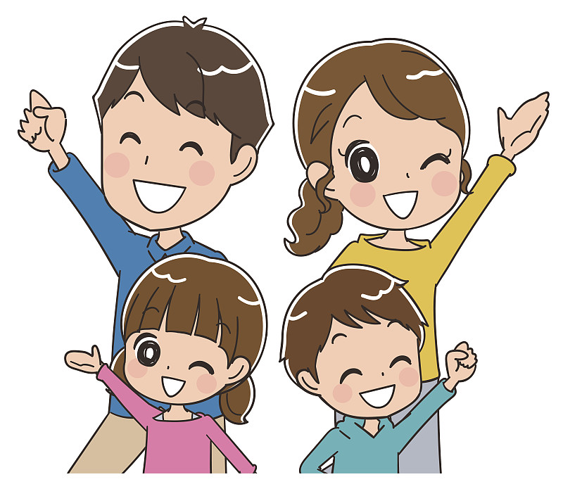 家庭,幸福,日本漫画风格,男孩,人,儿女,生活方式,小学生,性格,儿童