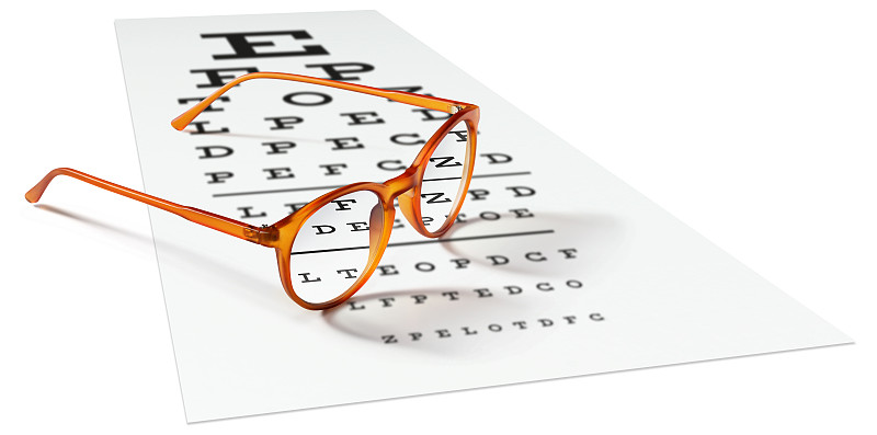视力,分离着色,眼镜,图表,白色,橙色,概念,视力表,近视,验眼设备