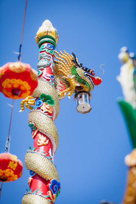 龙,天空,蓝色,自然美,杆,中国灯笼,仙女,中国元宵节,传统节日,灯