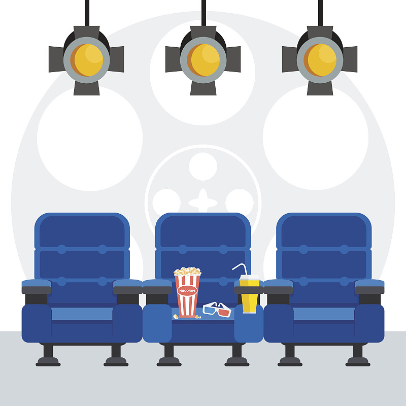 椅子,蓝色,电影集,电影票,首次公演,影片摄制组,胶卷,扶手椅,聚光灯