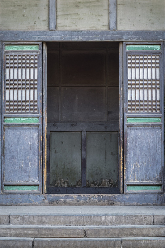 平遥,山西省,门,中国,对称,外立面,建筑物门,彩色图片,开着的,整齐的