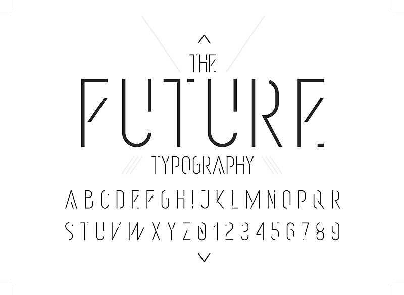 字母,未来,字体,简单,字母表次序,细的,极简构图,现代,美,艺术