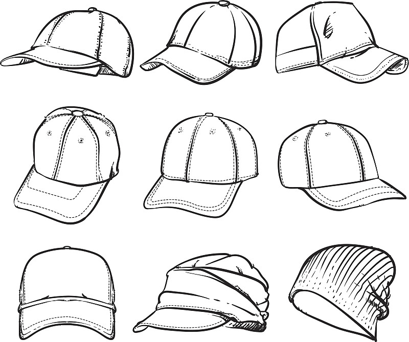 鸭舌帽,绘画插图,矢量,帽子,白色背景,举起手,棒球帽,制服,棒球,草图