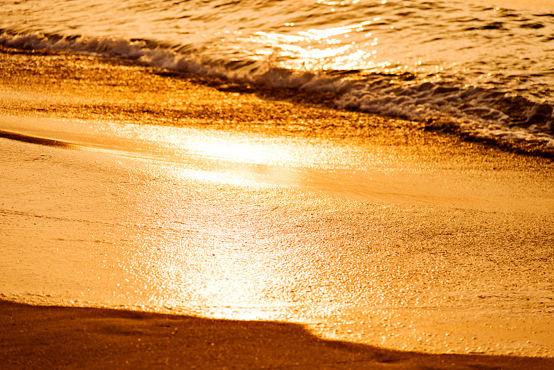 水,海滩,色彩饱和,留白,水平画幅,沙子,无人,曙暮光,夏天,户外