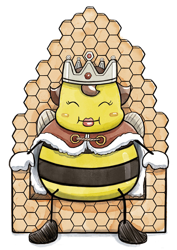 蜂王,王座,蜂窝,蜂王浆,蜜蜂,铅笔画,职权,王冠,卡通,女王