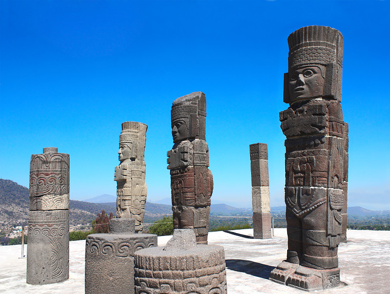 亚特兰特斯塑像,托尔特克人,伊达戈尔州,图拉,墨西哥,特拉华,圣米格尔德阿连德,巨像,马雅里维耶拉,玛雅文明