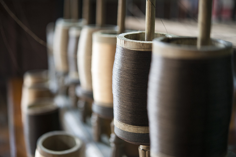 丝绸,线,纺织厂,美,艺术,水平画幅,纺织品,传统,纤维,制造机器