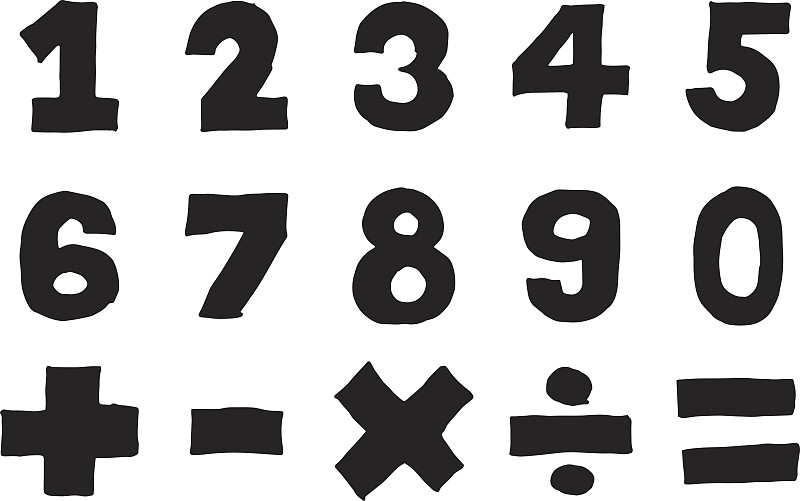 乘法,符号,数字,数学符号,减号,黑色,手,标志,分割,画画