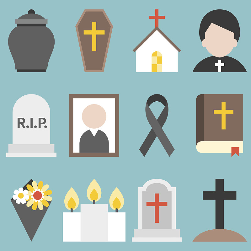 矢量,葬礼,计算机图标,扁平化设计,一个物体,十字形,绘画插图,符号