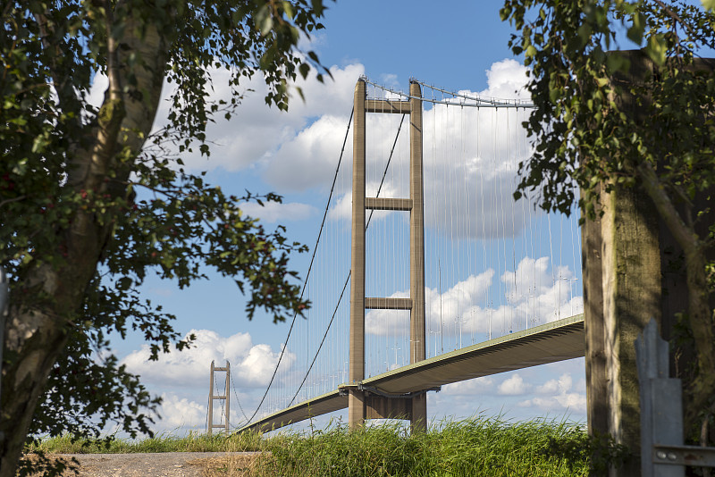 亨伯悬索桥,英国,逃避现实,汉波河,亨伯河口,林肯雪耳,斜拉桥,水平画幅,无人,英格兰