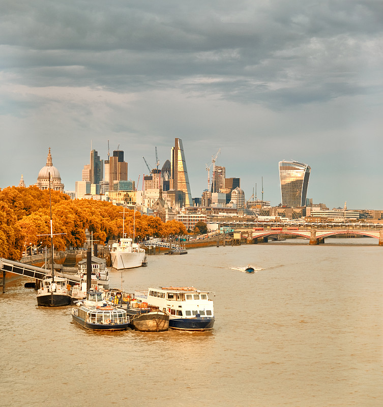 滑铁卢桥,全景,伦敦,在上面,泰晤士河,垂直画幅,水,银色,英格兰,旅行者