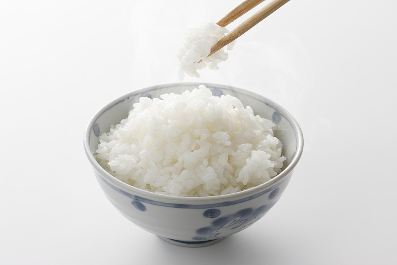 米,清新,水平画幅,无人,白米,日本,膳食,白色背景,肉,草类