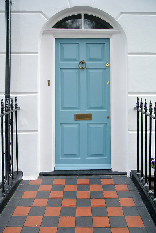 门,蓝色,垂直画幅,门口,古老的,古典式,十字路口,居住区,白色,彩色图片