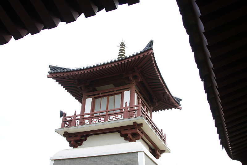 唐山,寺庙,中国,河北省,五月,2014年,鼓楼,钟楼,屋檐,静物