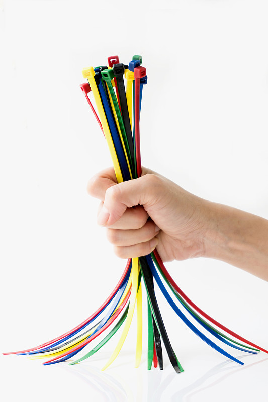 电缆,多色的,易接近性,垂直画幅,重的,尼龙,带子,塑胶,线绳,泰国
