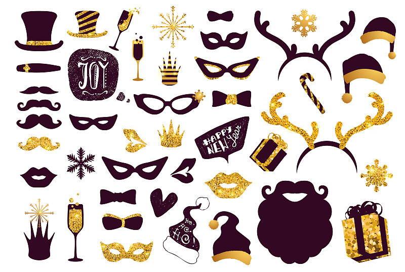 道具,大头贴,圣诞节,卡通,王冠,桌位,圣诞帽,古服装,黄金,面具