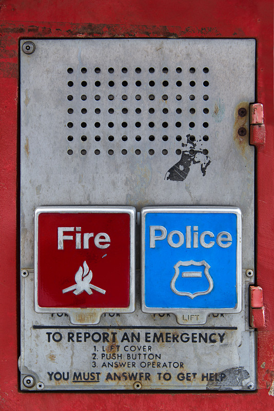 盒子,警官,火,应急按钮,垂直画幅,电话机,火警,古老的,安全,纽约