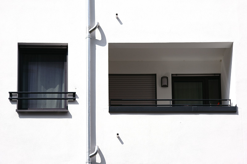 阳台,公寓,极简构图,正面视角,窗户,新的,外立面,水平画幅,建筑,无人