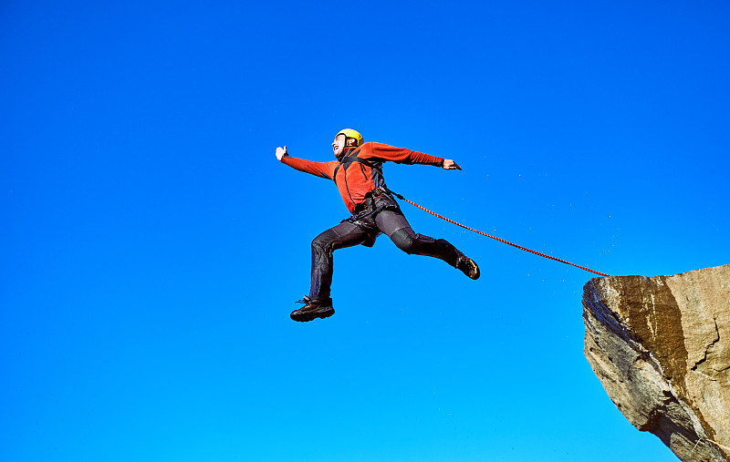 绳子,悬崖,蹦极,定点跳伞,自由落体,蜻蜓,乐趣,热情,线绳,风险