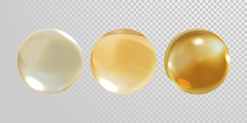 三维图形,水晶球,维生素e,矢量,金色,透明,香熏油,药丸,背景,水晶