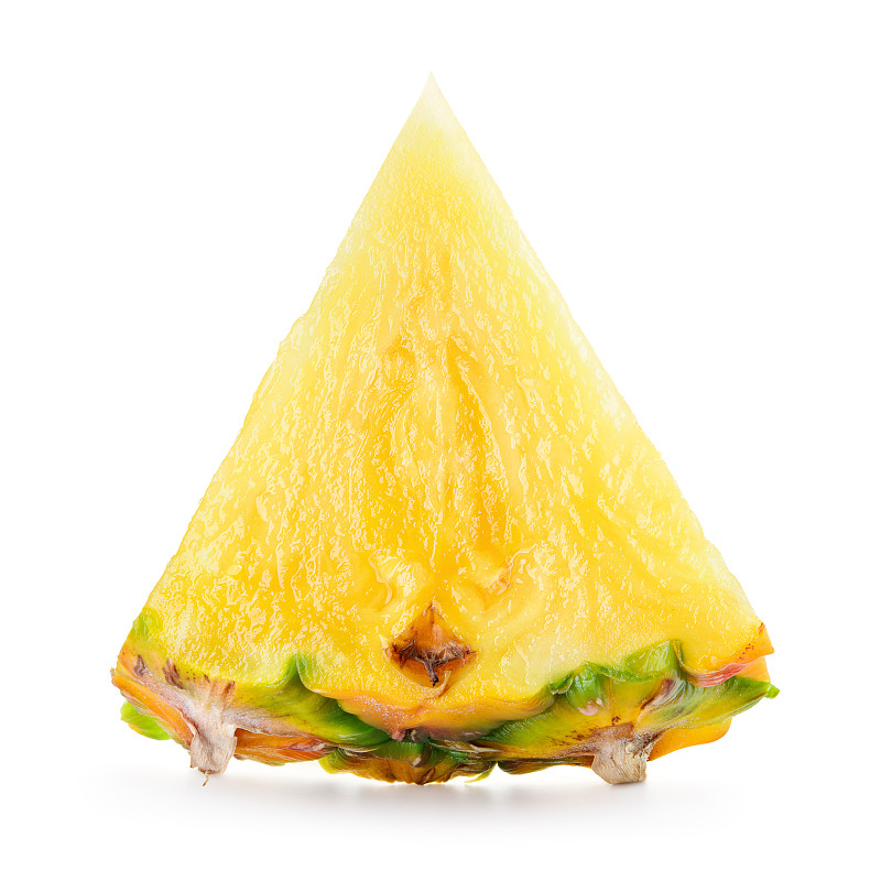 菠萝,白色背景,切片食物,分离着色,无人,块状,生食,维生素,特写,部分