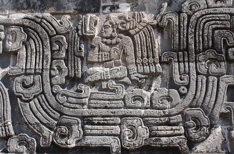 索奇卡尔克,浮雕雕刻,墨西哥,重新扫描,莫雷洛斯州,羽蛇神,玛雅文明,锦缎,首领,马雅里维耶拉