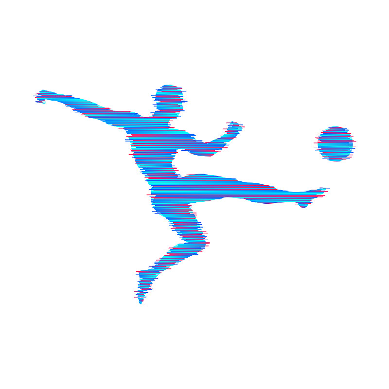 足球运动员,球,绘画插图,矢量,运动标识,中线开球,前锋,足球比赛,故障艺术风格,努力