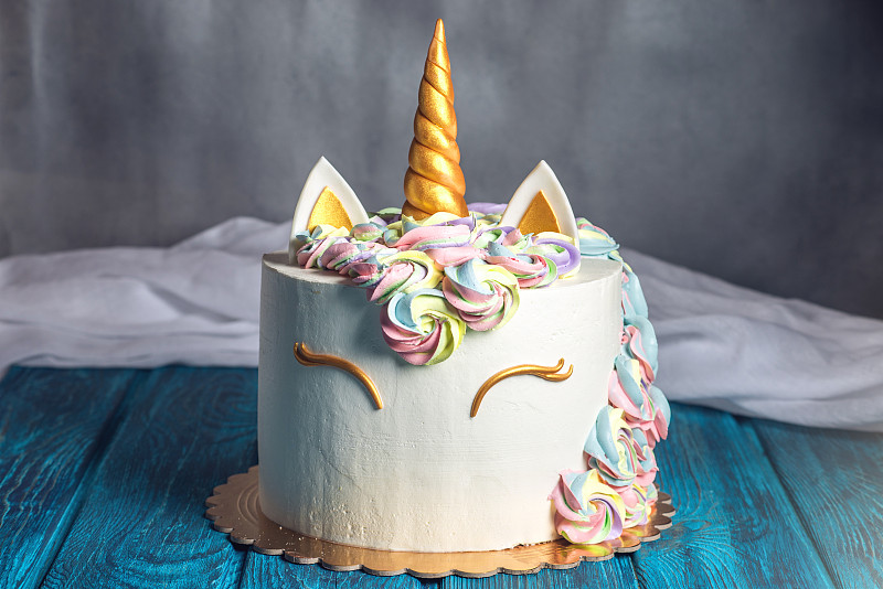 蛋糕,生日,甜点心,独角兽,华丽的,幻想,概念,小山羊,明亮,庆祝