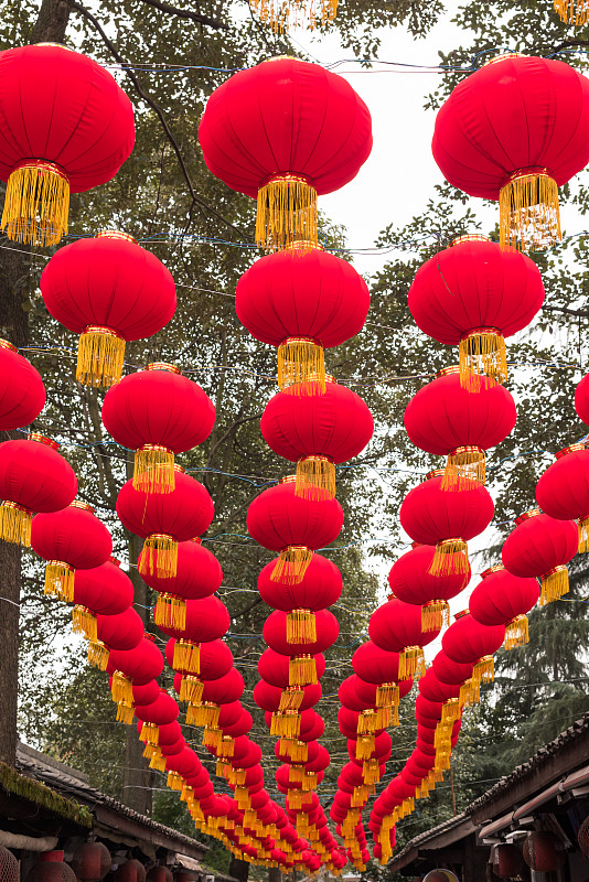 红色,中国灯笼,街道,悬挂的,中国元宵节,档案,古董,灯笼,圣诞装饰,传统节日