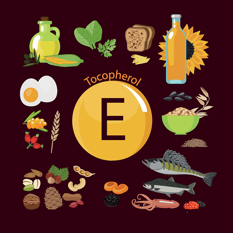 维生素e,食品,泉,水平画幅,绘画插图,维生素,微量元素,橄榄油,大豆,在上面