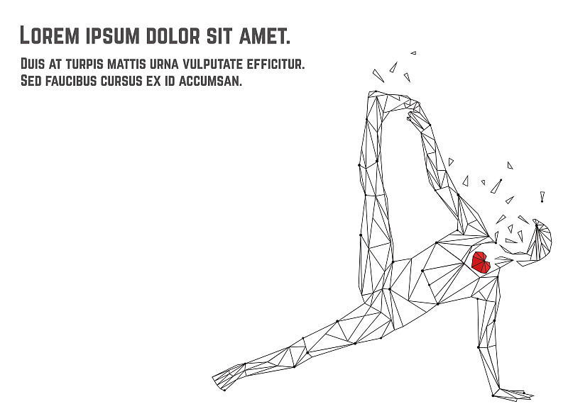 绘画插图,矢量,女人,心型,瑜伽,姿态优美,红色,室内,斑点,做