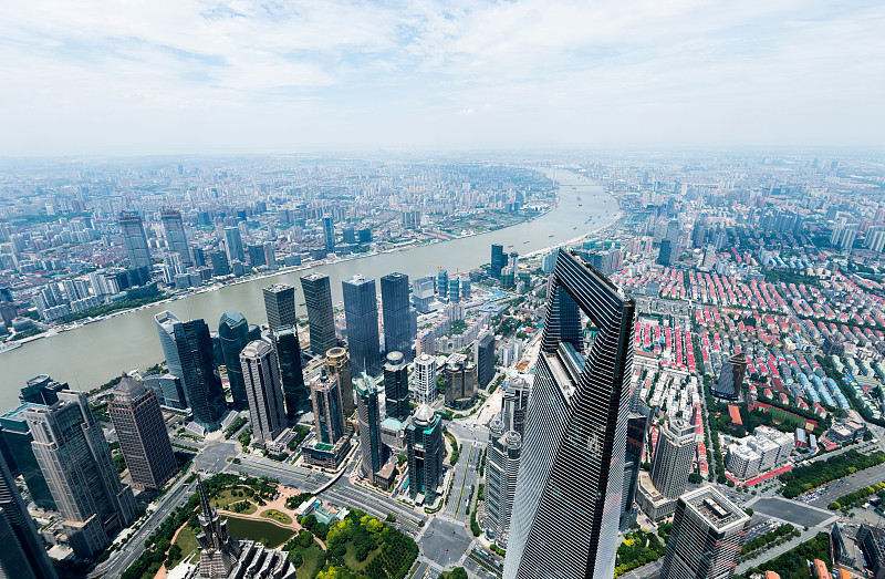 上海环球金融中心,部分,天空,留白,未来,高视角,浦东,金茂大厦,都市风景,现代