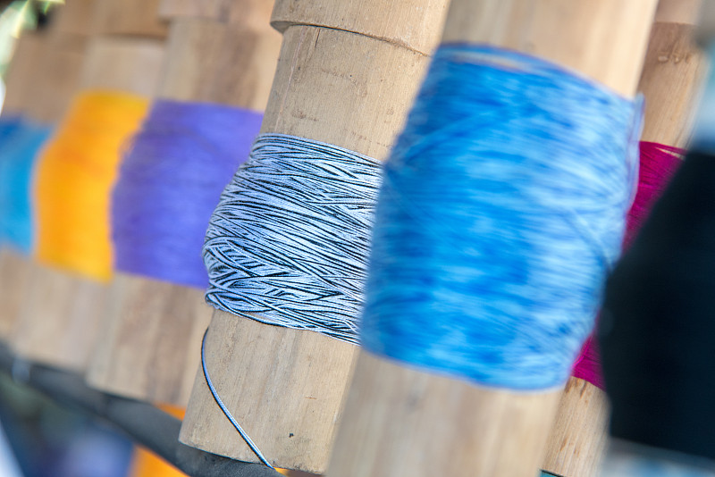 竹子,特写,蓝色,羊毛,绑扎了的,圆柱体,柔和,黑色,纺织品,档案