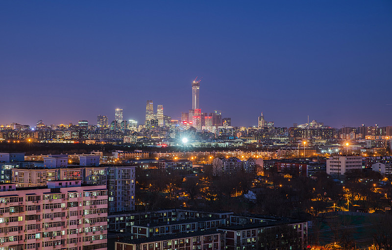 北京,夜晚,cbd,从南路,当地著名景点,高架道路,立交桥,塔,居住区,市区