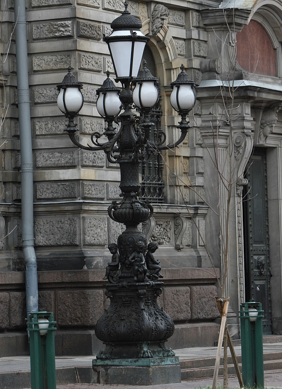 俄罗斯,路灯,开膛手杰克,涅瓦大街,18世纪风格,系船柱,铁艺,垂直画幅,古董,门口