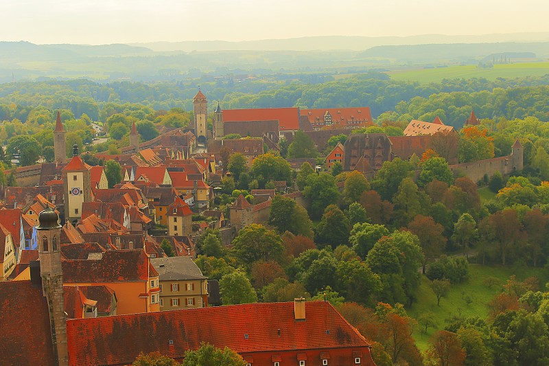Above,Rothenburg,medieval,architecture,cityscape,and,old,town,–,Bavaria,,Germany