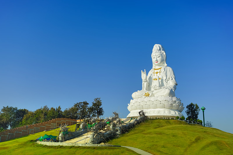 寺庙,僧院,雕像,阴阳符,四臂观音,灵性,艺术,水平画幅,传统,符号