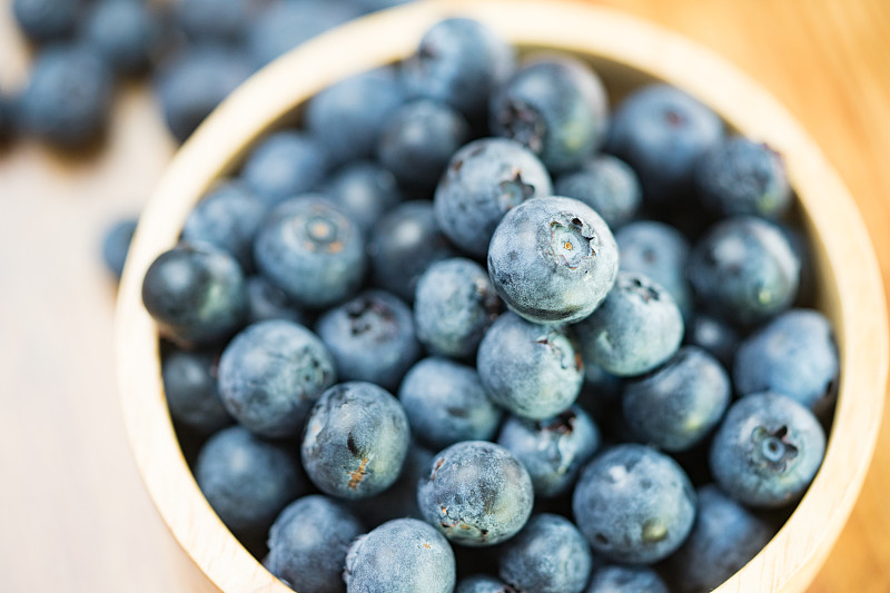 蓝莓,清新,碗,健康食物,饮食,木制,抗氧化物,概念,背景,采摘