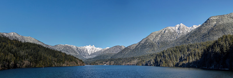 湖,加拿大,北温哥华,公元前,全景,水,天空,雪,努力,纯净