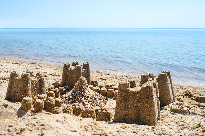 海滩,沙雕,水,天空,艺术,地名,水平画幅,沙子,无人,埃及