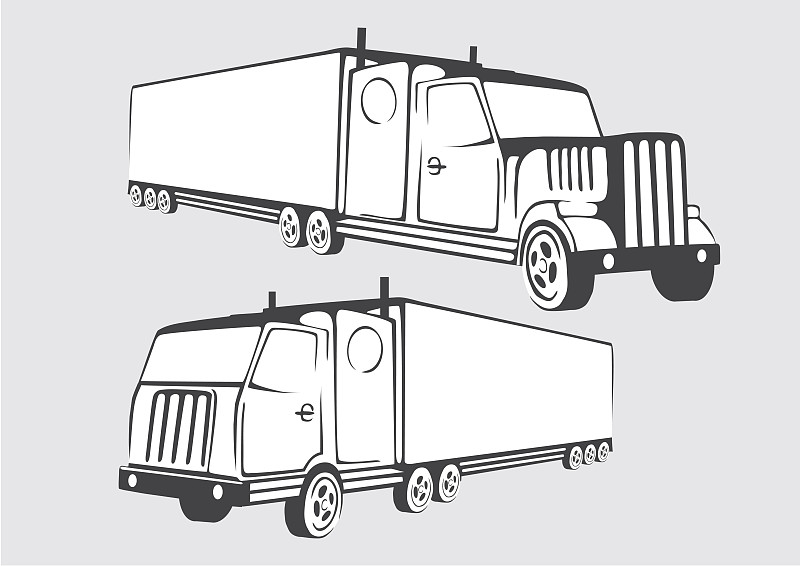 卡车,标志,表格,绘画插图,艺术,水平画幅,符号,古典式,交通,货运