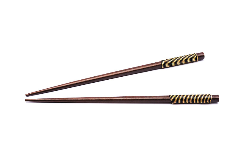 竹,筷子,两个物体,分离着色,白色背景,一对,寿司,褐色,朝鲜半岛,一个物体