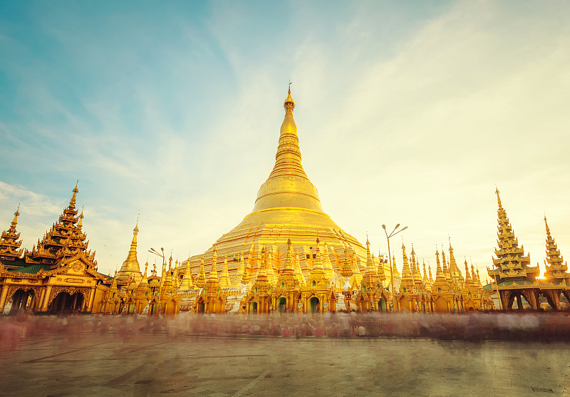 缅甸,瑞光大金塔,佛塔,国际著名景点,黄金,仰光,天空,灵性,水平画幅