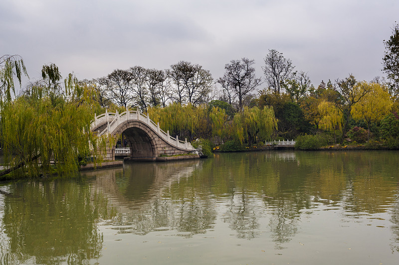 扬州,瘦西湖,拱桥,水,美,公园,水平画幅,无人,传统,户外