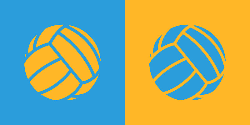 排球,蓝色,黄色,彩色图片,球,休闲活动,沙滩排球,水平画幅,进行中,无人