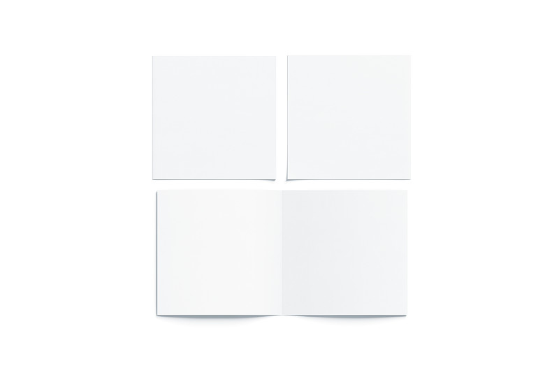 折叠的,两个物体,开着的,白色,小册子,空白的,方形画幅,关闭的,轻蔑的,贺卡