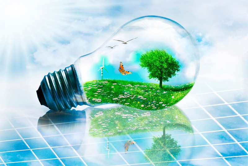 替代能源,环境,太阳能电池板,风,气候,水平画幅,风力,能源,无人,电灯泡