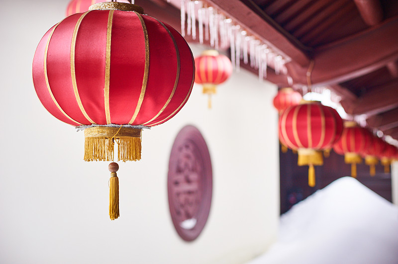 灯笼,寺庙,越南,冬天,红色,白昼,灵性,新的,古董